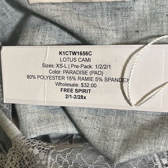 bishop + young Light Gray Cami/Tank with Lace New S - Picture 7 of 9